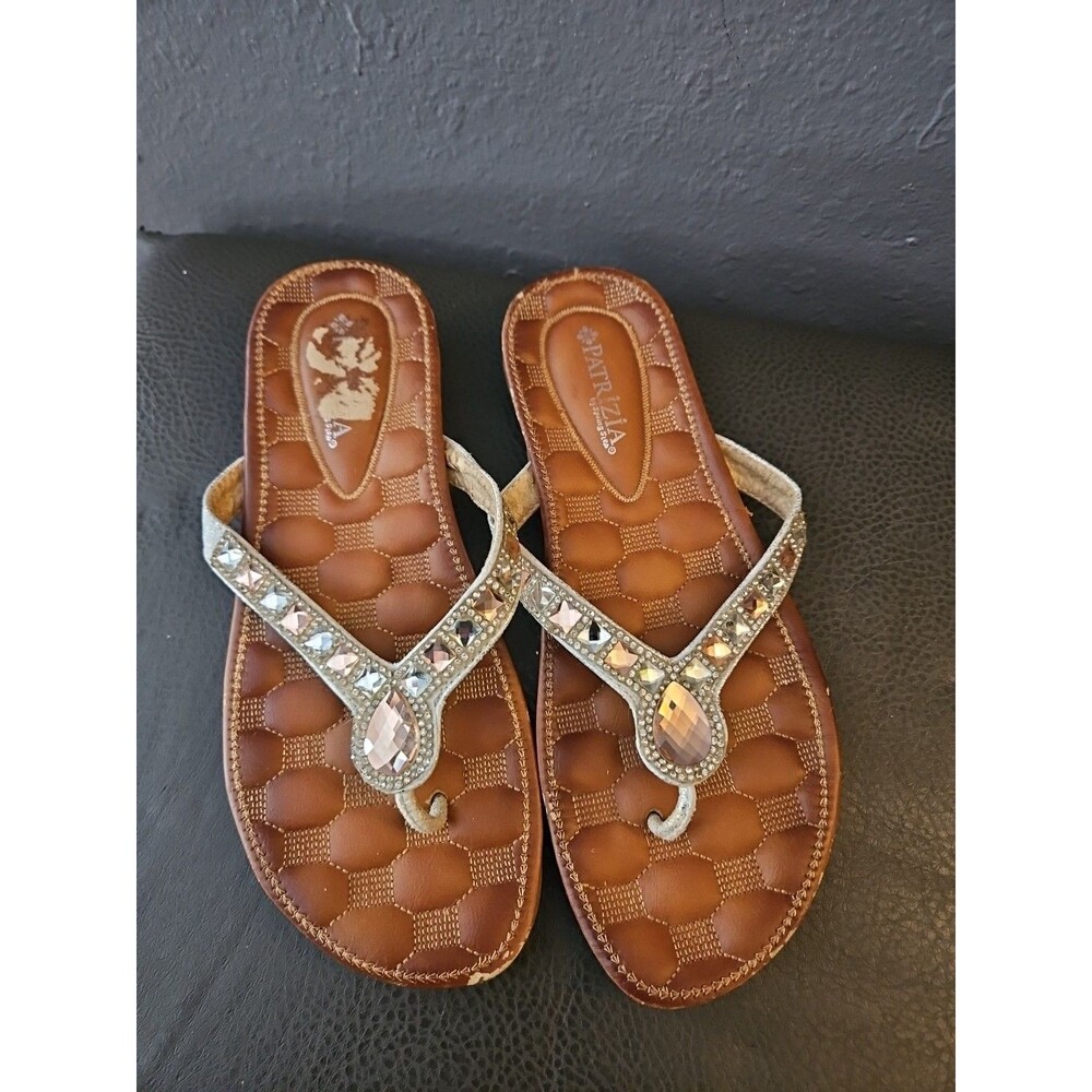 Jewel Embellished Sandals Princess Fairy Rhinestone Thong Womens‎ Size 9